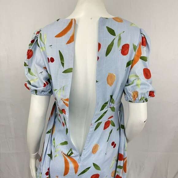 Finders Keepers Calypso Linen Blend Fruit Print Mini Dress Size 4 Resort Party - Picture 9 of 16